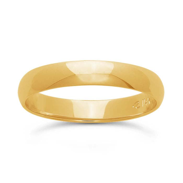 Nordt 14K Yellow Gold Lightweight Half-Round Wedding Band