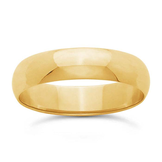 Nordt 14K Yellow Gold Lightweight Half-Round Wedding Band