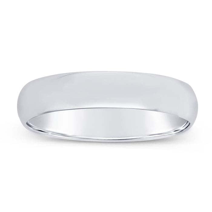Nordt 14K White Gold Lightweight Half-Round Wedding Band