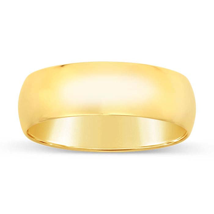 Nordt 14K Yellow Gold Lightweight Half-Round Wedding Band