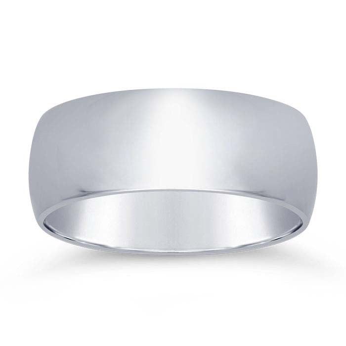 Nordt 14K White Gold Lightweight Half-Round Wedding Band