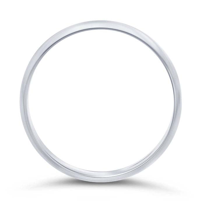 Nordt 14K White Gold Lightweight Half-Round Wedding Band