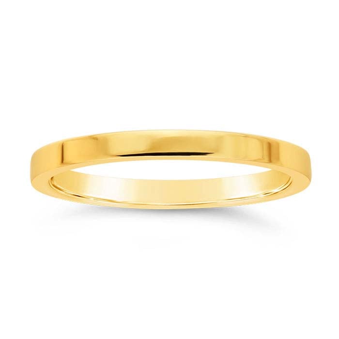 Nordt 14K Yellow Gold Flat Comfort Fit Lightweight Wedding Band