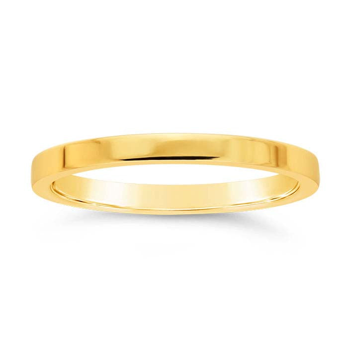 Nordt 14K Yellow Gold Flat Comfort Fit Lightweight Wedding Band