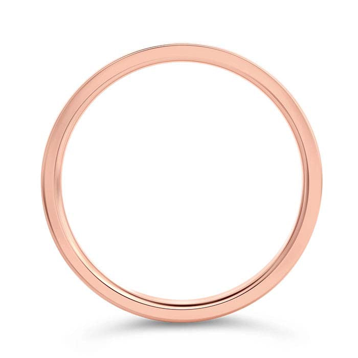 Nordt 14K Rose Gold Flat Comfort Fit Lightweight Wedding Band