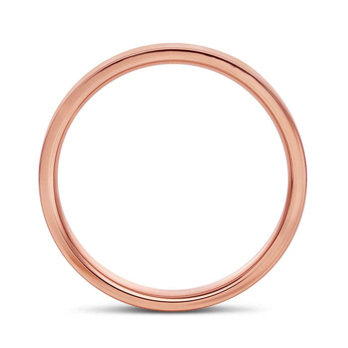 Nordt 14K Rose Gold Flat Comfort Fit Lightweight Wedding Band