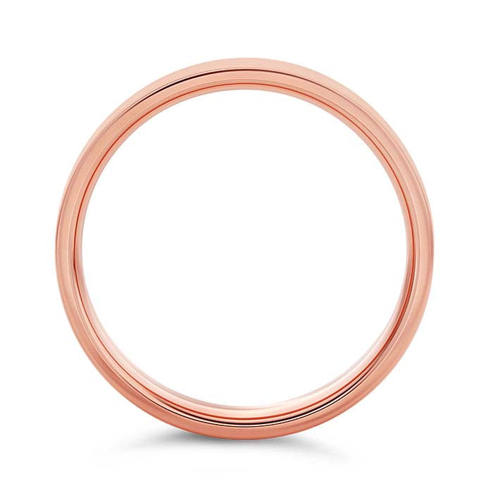 Nordt 14K Rose Gold Flat Comfort Fit Lightweight Wedding Band
