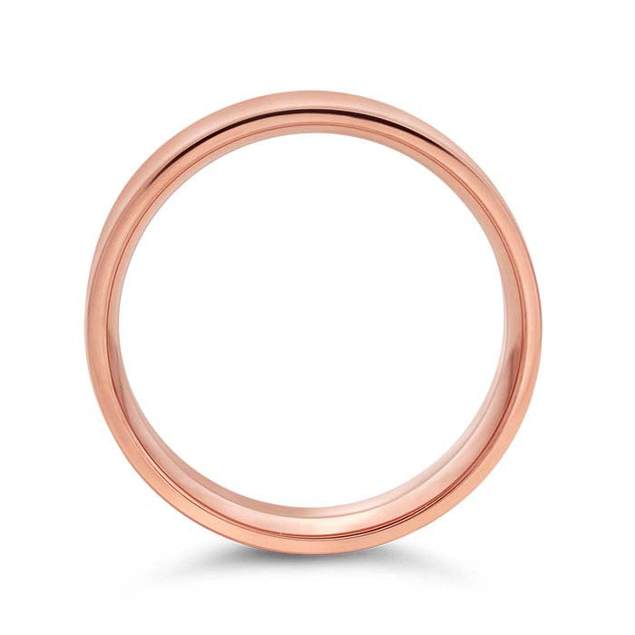 Nordt 14K Rose Gold Flat Comfort Fit Lightweight Wedding Band