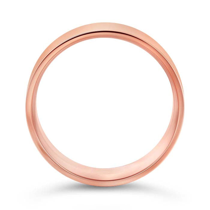 Nordt 14K Rose Gold Flat Comfort Fit Lightweight Wedding Band