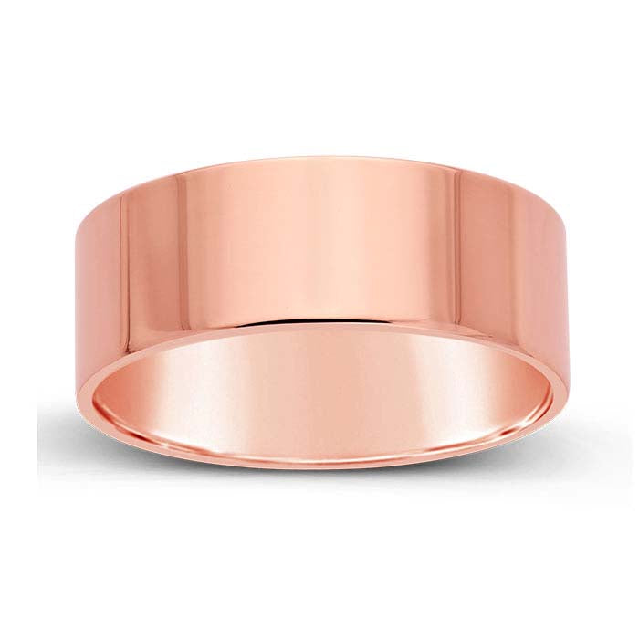 Nordt 14K Rose Gold Flat Comfort Fit Lightweight Wedding Band