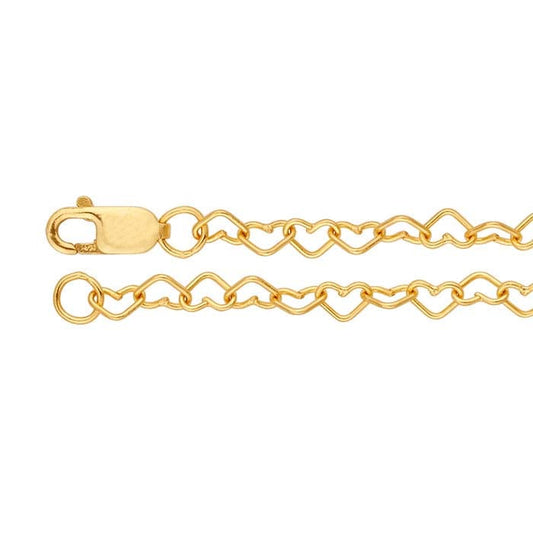 14/20 Yellow Gold-Filled Heart Link Cable Chain