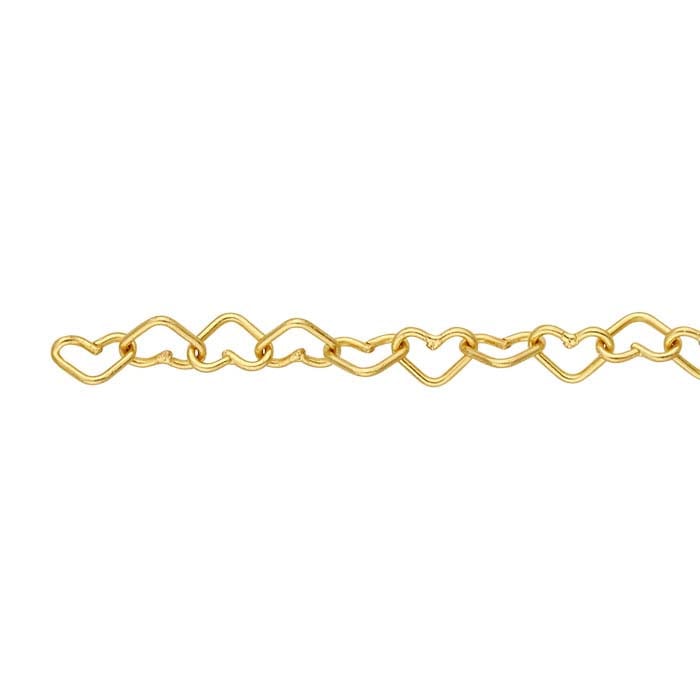 14/20 Yellow Gold-Filled Heart Link Cable Chain