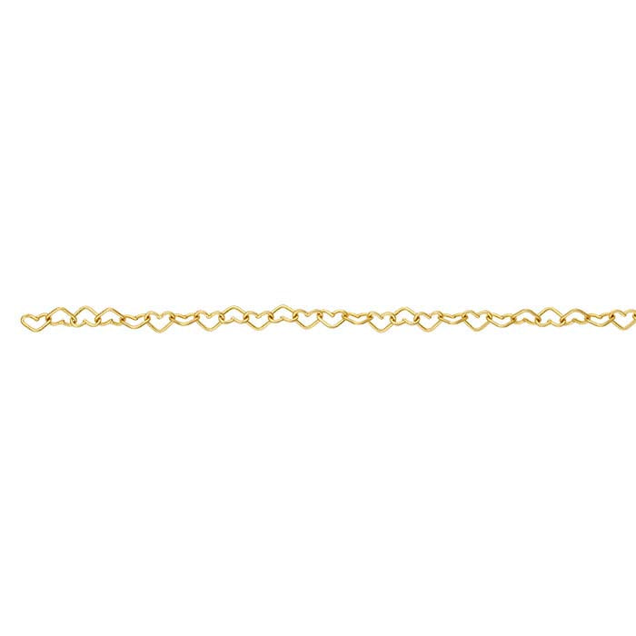 14/20 Yellow Gold-Filled Heart Link Cable Chain