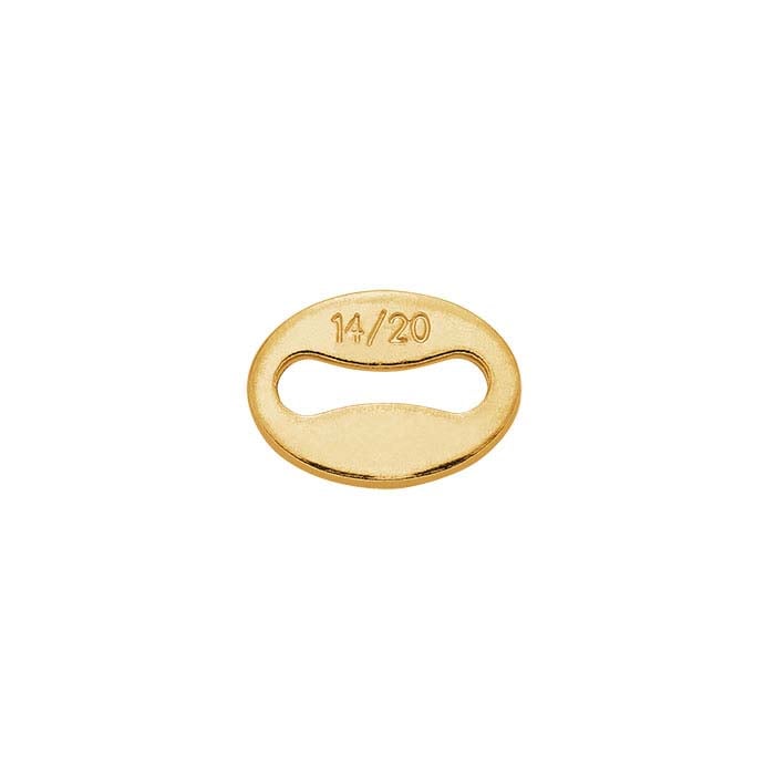 14/20 옐로우 골드 필드 5.4 x 4mm 타원형 "17.78mm 태그, 1.45mm"