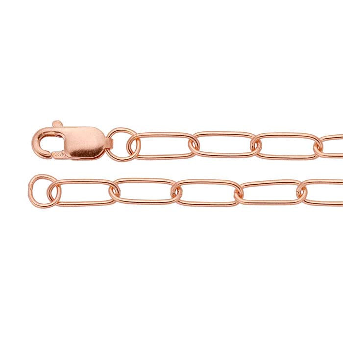 14K Rose Gold Oval Cable Chain