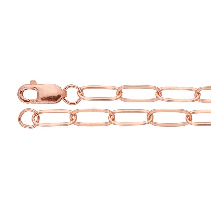 14K Rose Gold Flat Oval Cable Chain
