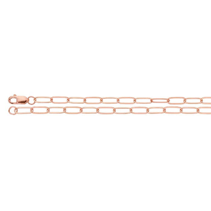 14K Rose Gold Flat Oval Cable Chain