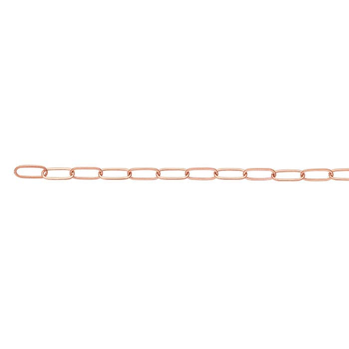 14K Rose Gold Flat Oval Cable Chain