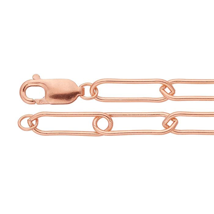 14K Rose Gold Oval Cable Chain