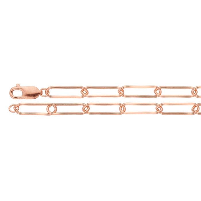 14K Rose Gold Oval Cable Chain