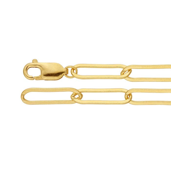 14K Yellow Gold Flat Oval Cable Chain
