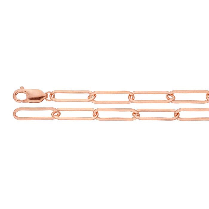 14K Rose Gold Flat Oval Cable Chain