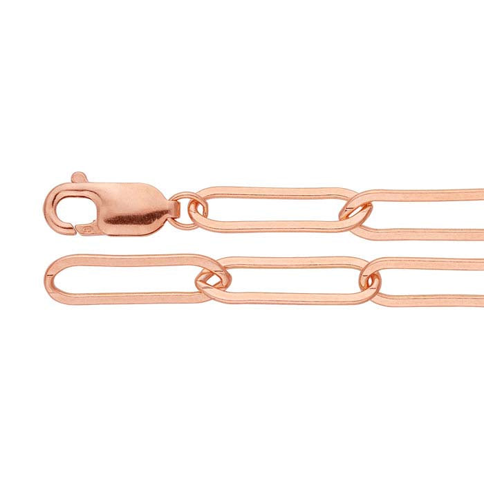 14K Rose Gold Flat Oval Cable Chain