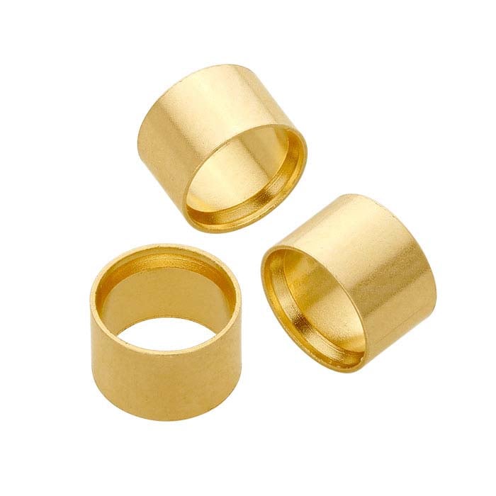 14/20 Yellow Gold-Filled Round Tube Bezel Settings, Die Struck