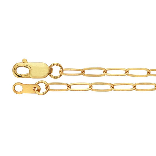 14K Yellow Gold Flat Oval Cable Chain