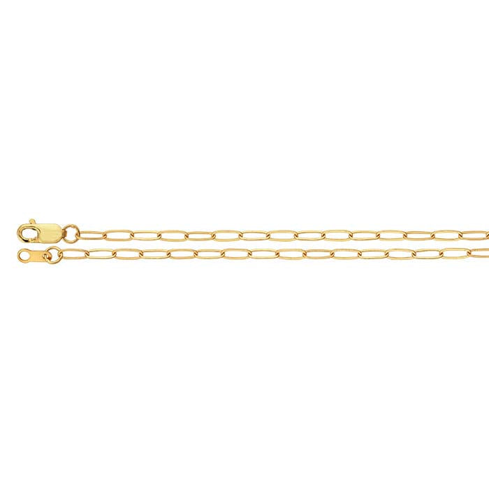 14K Yellow Gold Flat Oval Cable Chain