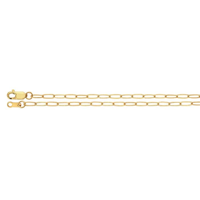 14K Yellow Gold Flat Oval Cable Chain