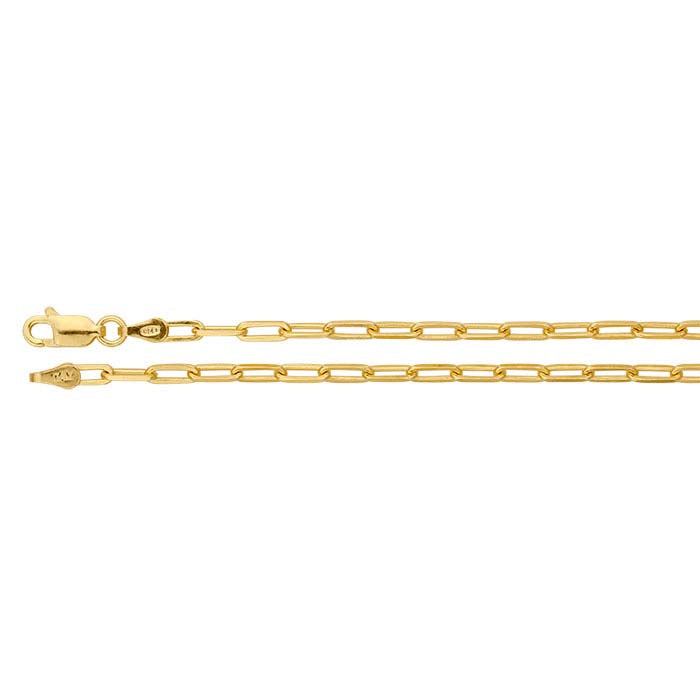 14K Yellow Gold Flat Cable Chain