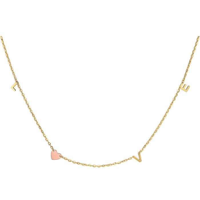14K 黄K金“爱”项链