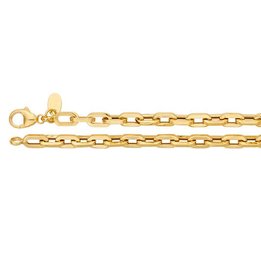 14K Yellow Gold Hollow Oval Cable Chain