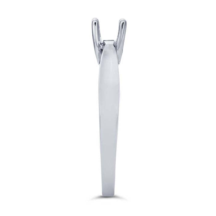 14 Karat Weißgold, 4,75 mm, rund, Halbfassung für Verlobungsringe