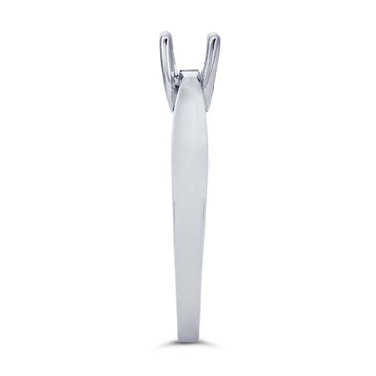 خاتم خطوبة نصف تركيب دائري 4.75 من الذهب الأبيض عيار 14 قيراط