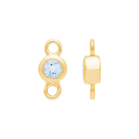 14K Yellow Gold Birthstone-Set Link Component