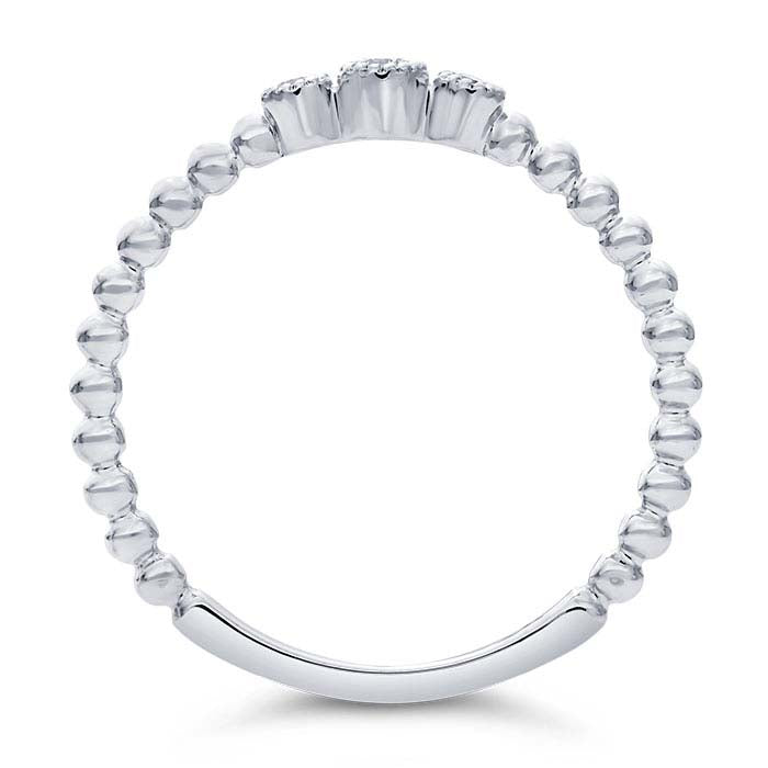 טבעת מזהב לבן 14 קראט עם יהלומים