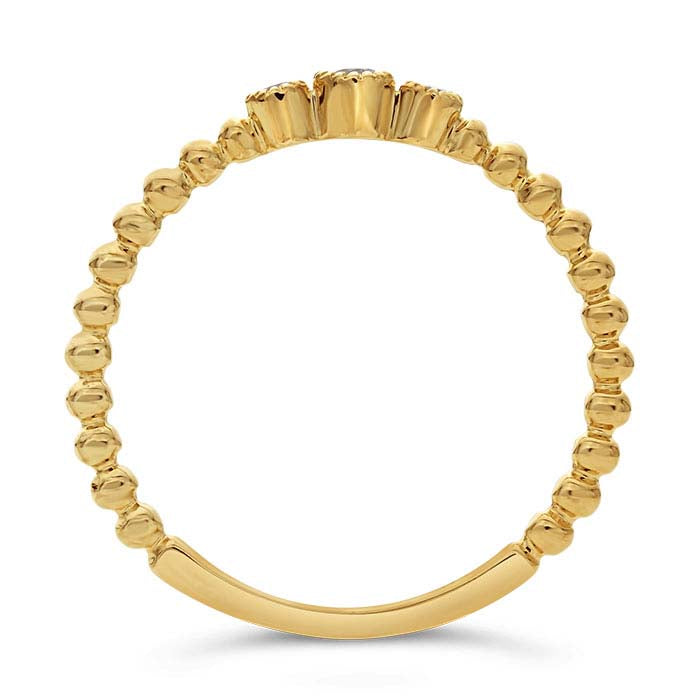 Anello in oro giallo 14K con diamanti incastonati