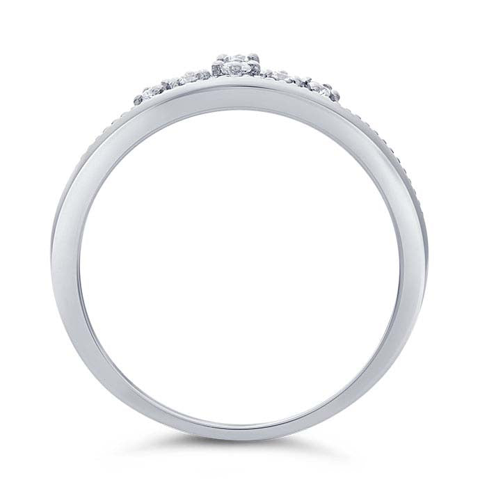 خاتم تيارا مرصع بالألماس من الذهب الأبيض عيار 14 قيراط