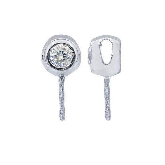 حامل قلادة لؤلؤة مرصع بالألماس من الذهب الأبيض عيار 14 قيراط