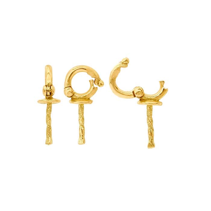 Realçador de Colar em Ouro Amarelo 14K com Pino de Pérola