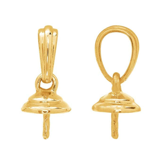 Σύνθετο Στοιχείο Μαργαριταριού από 14Κ Κίτρινο Χρυσό για Στερέωση