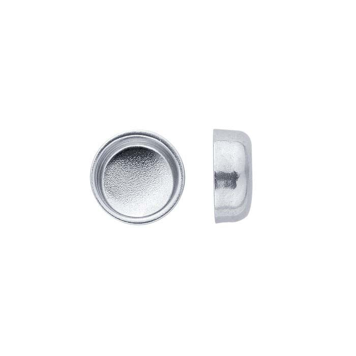 14K White Gold Round Bezel Cup Setting
