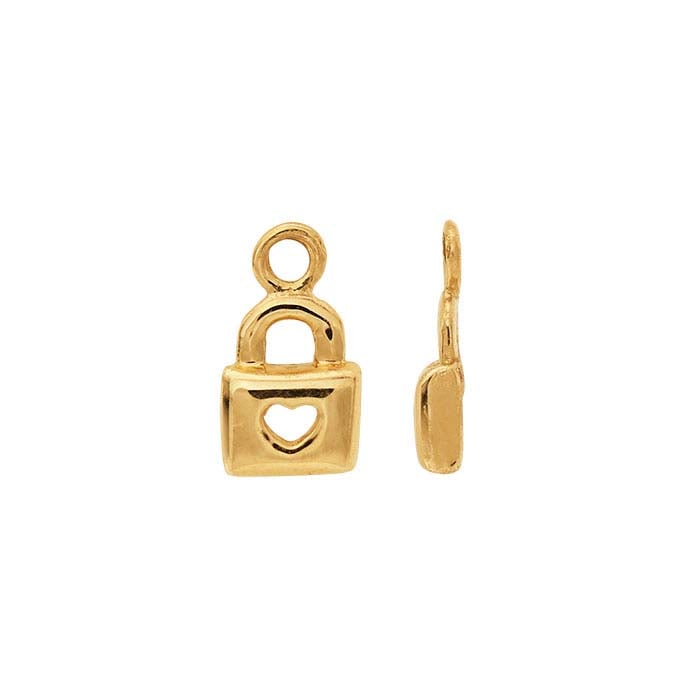14K Yellow Gold Heart Lock Component