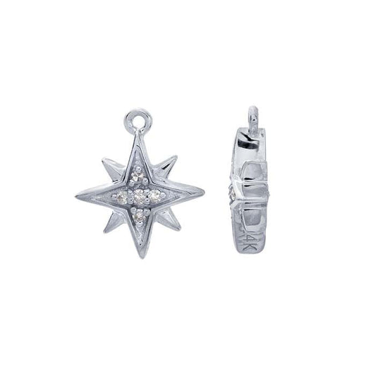 14K witgouden noordstercomponent met diamanten