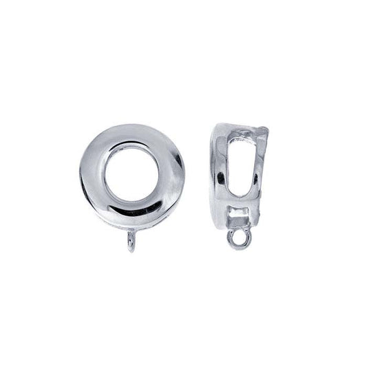 14K White Gold Circle Bail with Ring