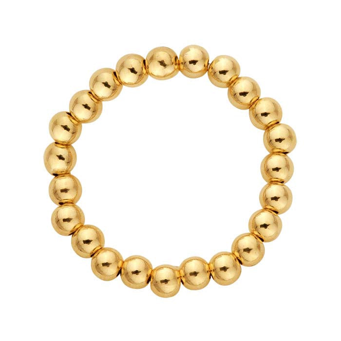 Bague à perles en or jaune 14/20 rempli