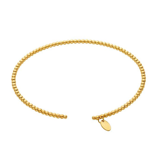 14K Yellow Gold Beaded Cuff Bracelet