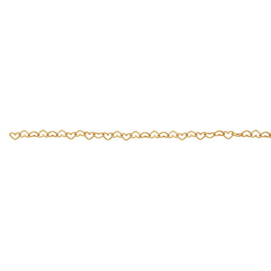 14K Yellow Gold Heart Link Chain
